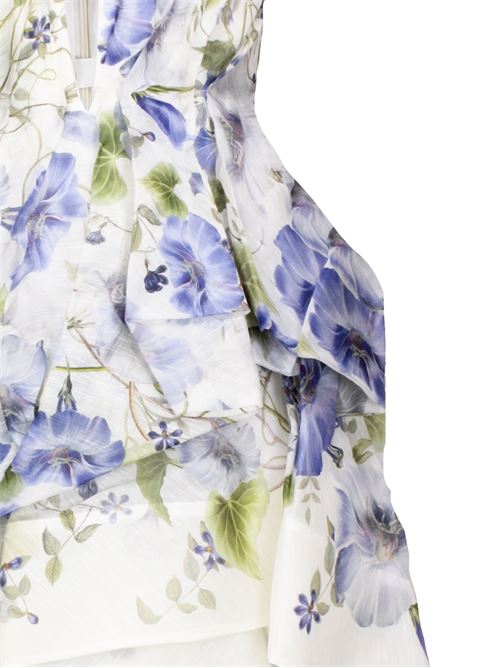 white/multicolour linen-silk blend dress Zimmermann | 9464DS241BLUE FLORAL